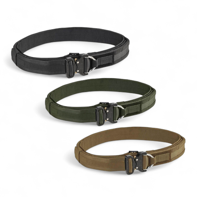 Double tactical belt with Austrialpin buckle - Low Profile - DEFCON 5 - Black