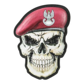 PATCH SKULL WITH BERET POLAND (AIRBORNE FORCES) - DARK BURGUNDY - M-TAC