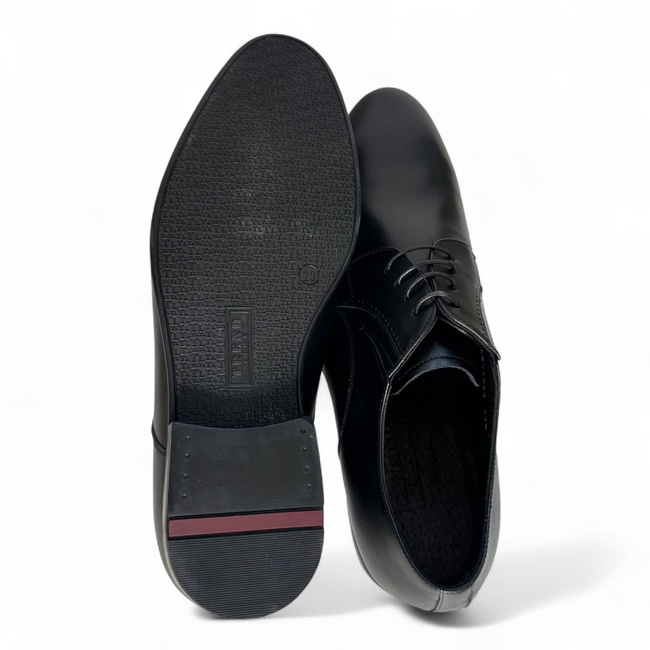 Classic Leather Shoes for Local Police, ANP, Gendarmerie, and IGSU - MARISDAL Shoes - Black Vitello