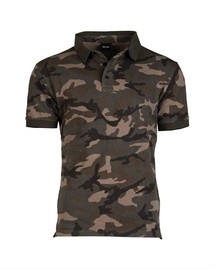 PRE-WASHED COTTON POLO SHIRT - Mil-Tec- WOODLAND
