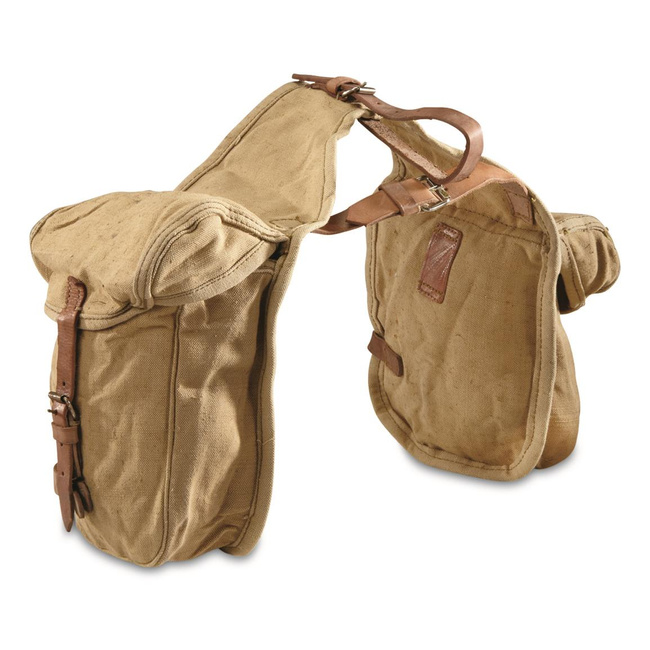 BIKE BAG - CANVAS AND LEATHER - ROMANIAN MILITARY SURPLUS - NEW