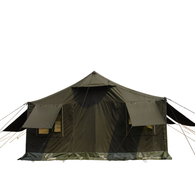 MILITARY TENT WITH METAL POLES - BRAZILIAN ARMY MILITARY SURPLUS - OLIVE GREEN - USED