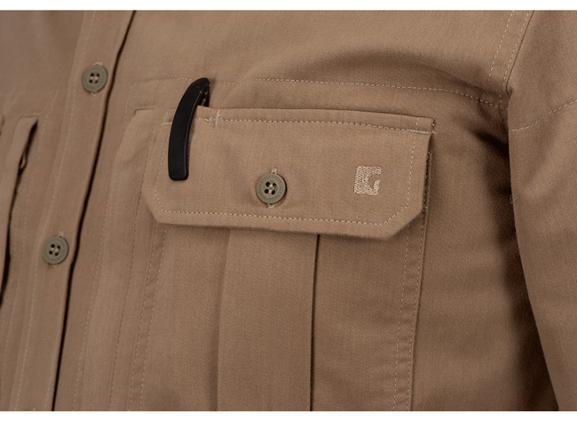 BUTTON UP PICEA SHIRT LS - CLAWGEAR® - KHAKI