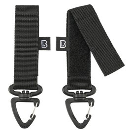 BELT CARABINER WITH LOOP - MOLLE - 2 PCS - BLACK - BRANDIT