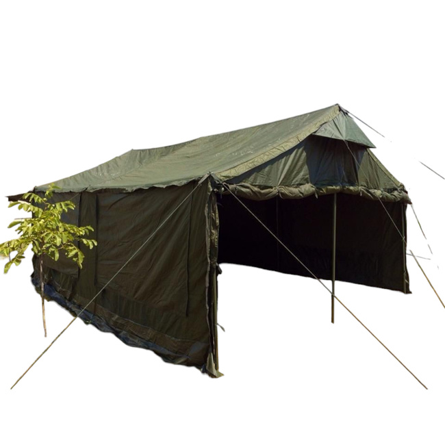MILITARY TENT WITH METAL POLES - BRAZILIAN ARMY MILITARY SURPLUS - OLIVE GREEN - USED