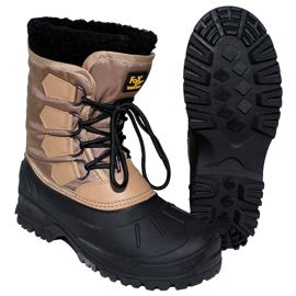 Thermo Boots, rubber sole, laced, khaki/black