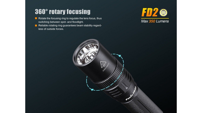 Flashlight Fenix FD20, water resistant