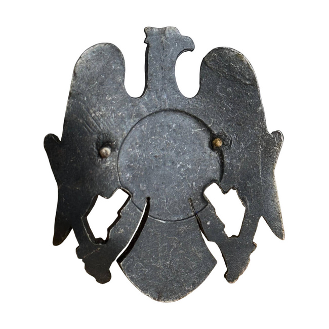 MILITARY TECHNICAL ACADEMY BADGE - UNINSERIATED - ROMANIAN ARMY MILITARY SURPLUS - SILVER PLATED METAL - IN GOOD CONDITION