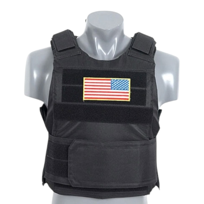 Standard Tactical Vest with Soft Dummy Ballistic Inserts - Delta Soft Body Armor - Black - 8FIELDS