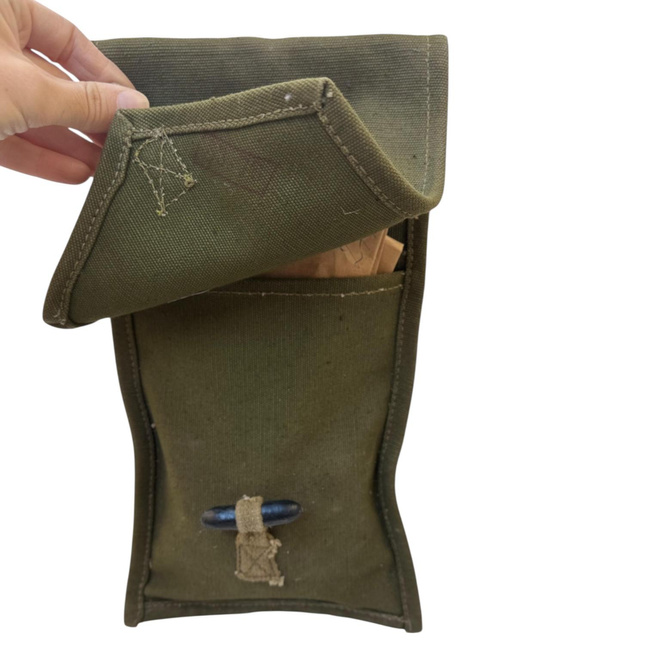 Original Metal Parts Kit for Firearm Maintenance and Repair, with Textile Pouch - Olive Green - Romanian Army Military Surplus - In Good Condition