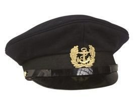 DARK BLUE NAVY VISOR HAT WITH INSIGNIA
