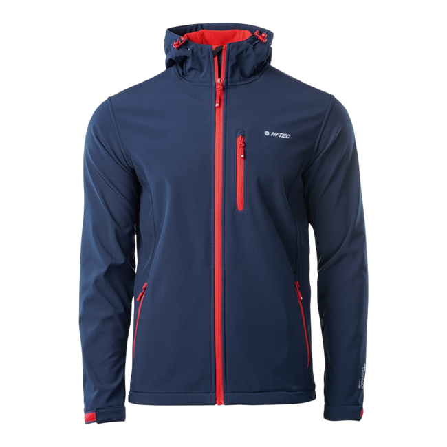 CAEN SOFTSHELL JACKET FOR MEN - NAVY BLUE/ORANGE/RED - MAGNUM