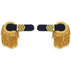 EPAULETTES WITH FRINGES, RANK IV WITH CASE - MILITARY SURPLUS FROM PORTUGUESE ARMY - LIKE NEW