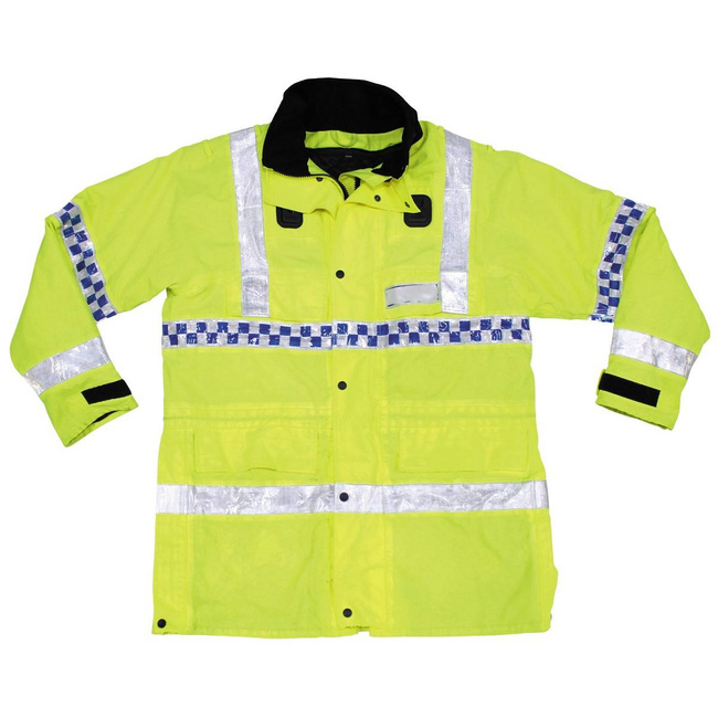 GB RAIN JACKET - SIGNAL YELLOW - LINED, VARIOUS DESIGNS - USED