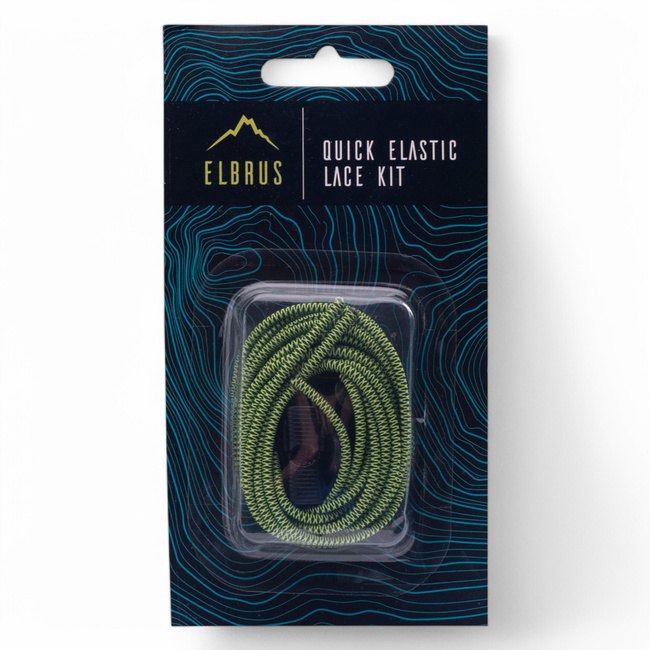 SHOE LACES KIT - QUICK ELASTIC - 150 CM - LIME/BLACK - ELBRUS