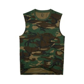 SLEEVELESS COTTON T-SHIRT - WOODLAND - BRANDIT