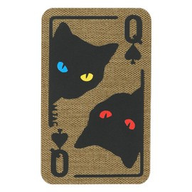 QUEEN OF SPADES PATCH - LASER CUT - CORDURA - COYOTE/BLACK - M-TAC