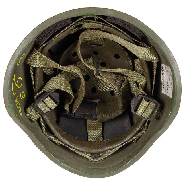 ITALIAN HELMET -  BALLISTIC -"T.P." - OD GREEN - MILITARY SURPLUS - USED