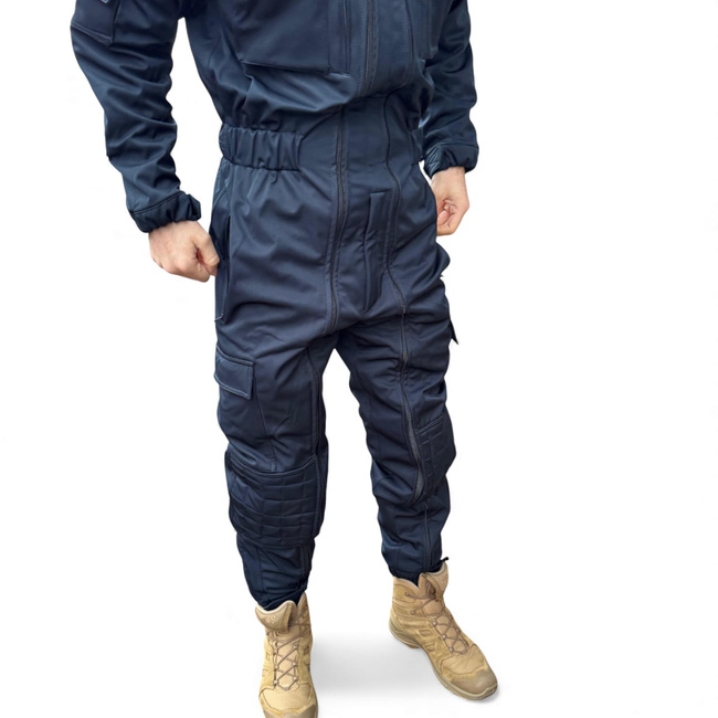 Winter Softshell Coverall For Gendarmes - With JANDARMERIA Patch And Tricolor Emblem - Navy Blue - Lecter Tactical