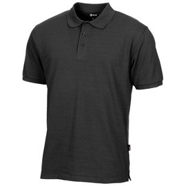 POLO T-SHIRT BUTTON PLACKED - MFH® - BLACK