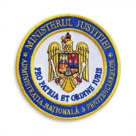 Emblemă manecă personal penitenciar ANP, simplă (fără tricolor), cu tip de aplicare Velcro (cu scai)