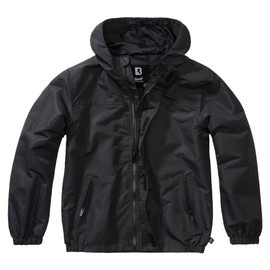 KIDS SUMMER JACKET WITH FRONT ZIPPER - WINDBREAKER - BLACK -  BRANDIT