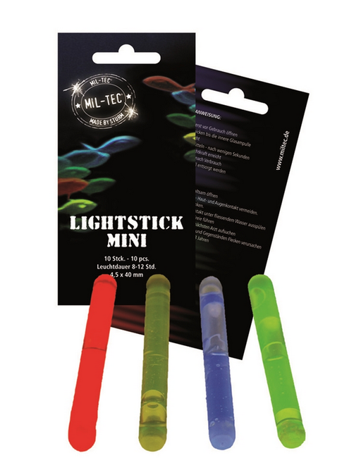 MINI LIGHT STICKS SET - 10 PIECES - 4.5 x 40 MM - Mil-Tec - GREEN