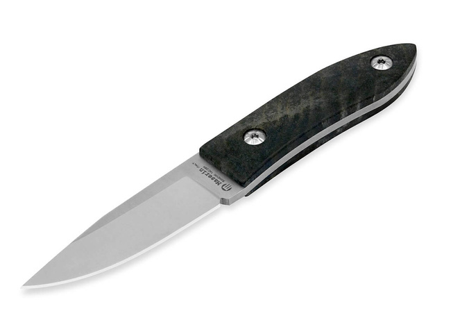 FIXED BLADE KNIFE - AM22 POPLAR BURL - BLACK