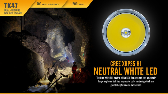 Flashlight Fenix TK47, water resistant