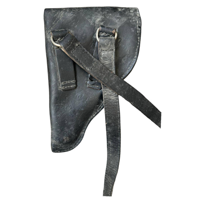 MAKAROV PISTOL HOLSTER WITH FLAP - MILITARY SURPLUS ROMANIAN ARMY - BLACK - USED