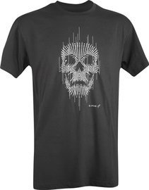 ORGANIC COTTON T SHIRT "DOTTED SKULL" - BLACK