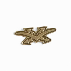 Pair of Army Rank Insignia - Anti-Aircraft Gunner / Anti-Aircraft Artillery - Hungarian Army Military Surplus - Silver - Like New