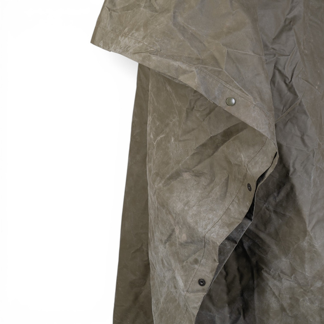 Rain Poncho - French Army Military Surplus - OD Green - Used