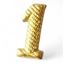 Metallic number - 1 - Golden - Hungarian Army Military Surplus - Like New