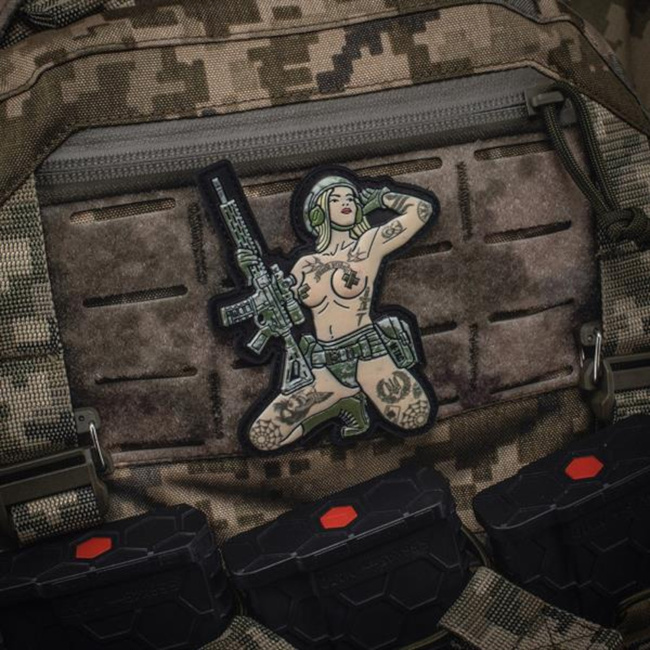 TACTICAL GIRL TATTOO TRIDENT MM14 PATCH - 3D PVC - MULTICOLOR - M-TAC