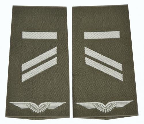 GENUINE GERMAN AIR FORCE O.D./SILVER SHOULDER LOOPS ´OBERGEFREITER UA´