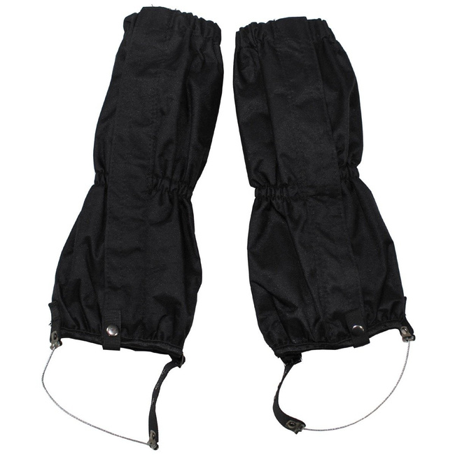 Gaiters, with zipper, wire, black