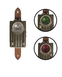 3 COLOURS FLASHLIGHT  - WITH LEATHER FLAP - POLISH MILITARY SURPLUS - USED