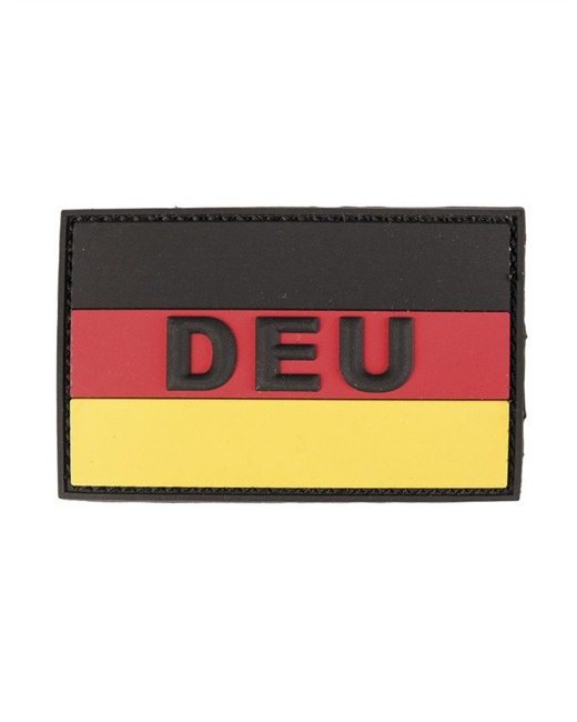 PVC 3D PATCH WITH HOOK and LOOP CLOSURE - FLAG OF GERMANY "DEU" - COLORED - Mil-Tec - LARGE