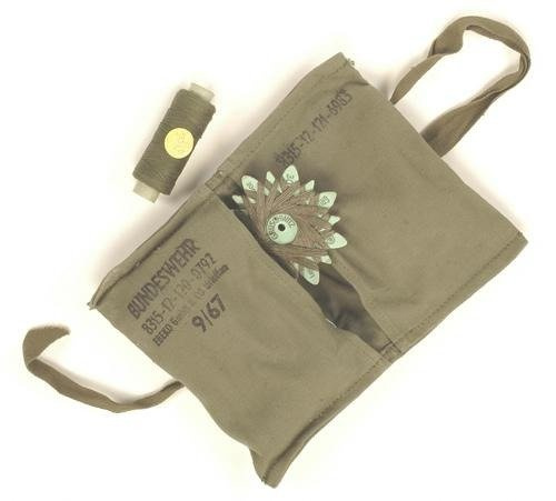 GERMAN ARMY O.D. SEWING KIT USED