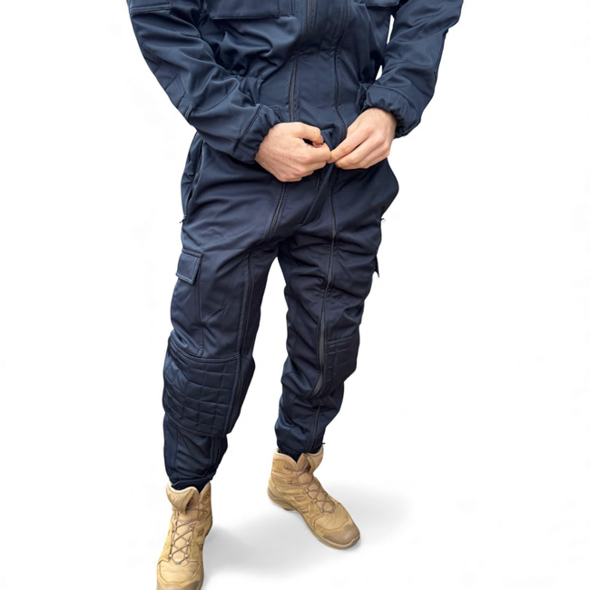 Winter Softshell Coverall For Gendarmes - With JANDARMERIA Patch And Tricolor Emblem - Navy Blue - Lecter Tactical