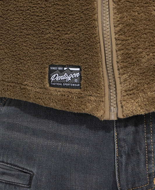FULL ZIP FLEECE SWEATER - GRIZZLY - PENTAGON® - BLACK