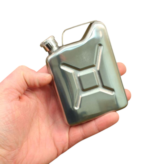 Jerry Can Pocket Flask - 6 OZ - Stainless steel - Silver - Mil-Tec