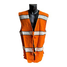 ORANGE WARNING VEST - ROMANIAN ARMY MILITARY SURPLUS - LIKE NEW