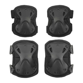 SET KNEE/ELBOW PROTECTORS - 4 PCS - BLACK - PJ