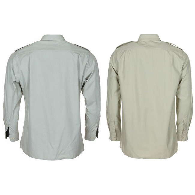 LONG SLEEVE SHIRT - GREY - MILITARY SURPLUS NETHERLANDS ARMY - USED