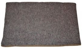 DANISH GREY BLANKET W/ YELLOW BORDER