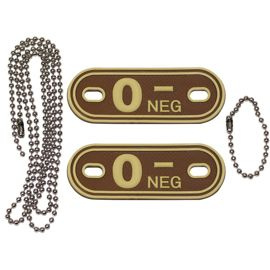 Blood Group Marker, chains, dog tags, desert, "O NEG", 3D