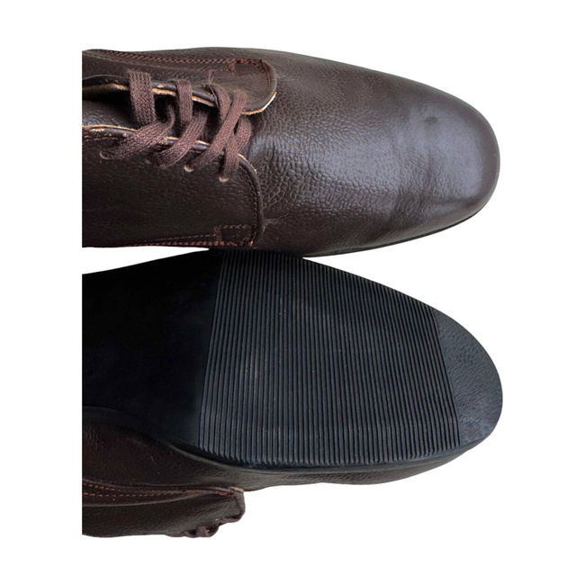 LEATHER SHOES - BURGUNDY - ROMANIAN ARMY MILITARY SURPLUS - IN GOOD CONDITION