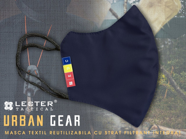 Urban Gear reusable EDC mask with integred filter - Lecter Tactical - Midnight Blue